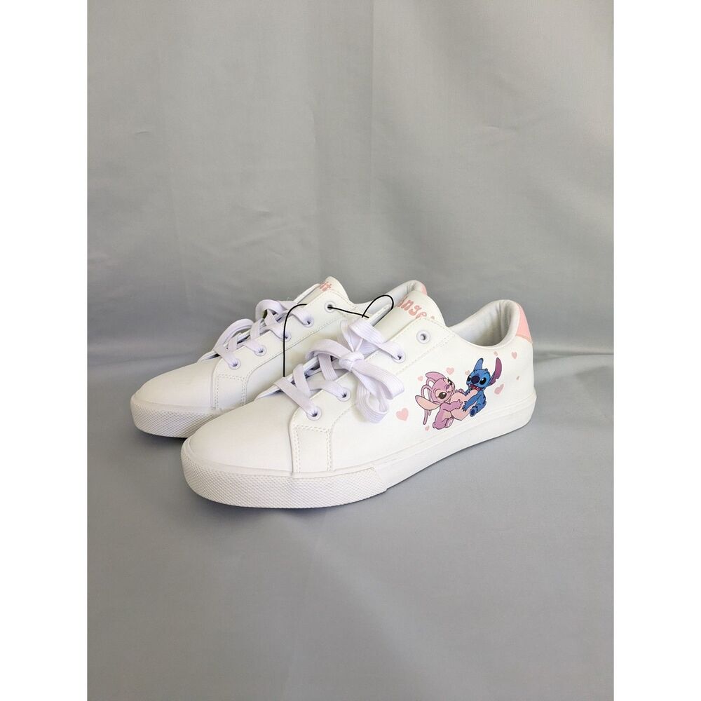 Disney Lilo & Stitch Angel Womens 11 Sneakers White Low Top Shoes Court NWT New